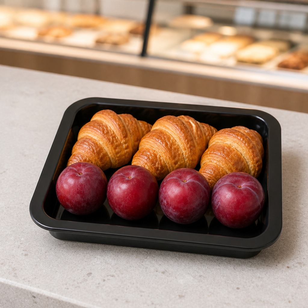 Vacuum Skin Pack Disposable Black Plastic Tray  Food Packaging Commercial Direct Supply Pet Container for Food