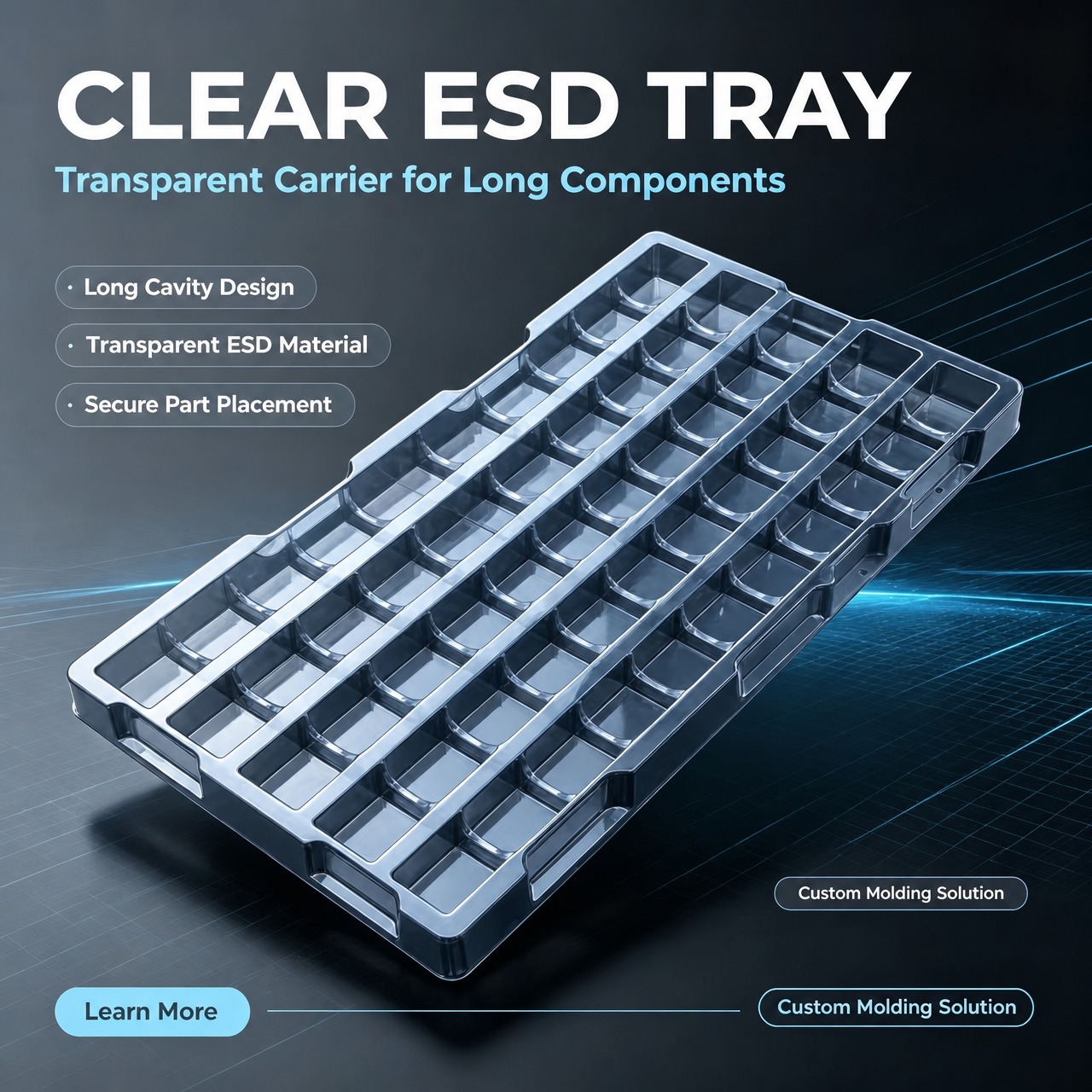 Transparent Anti-Static PVC Blister Tray Turnover Disposable Custom Powder Blush Consumer Packaging Box Guangdong Custom