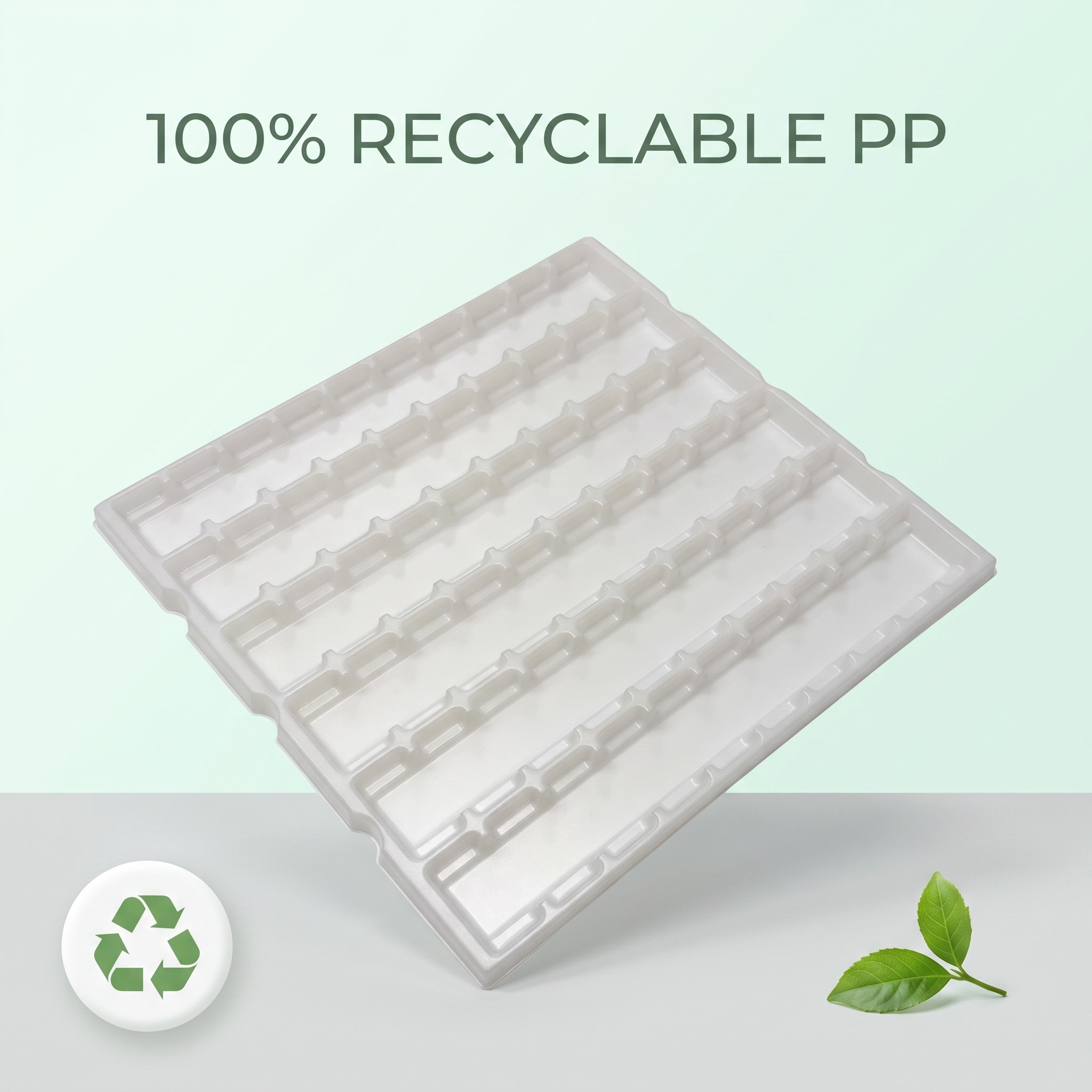 Natural PP Anti Static Blister Tray ESD Plastic Turnover Tray for Electronic Components Parts Packaging
