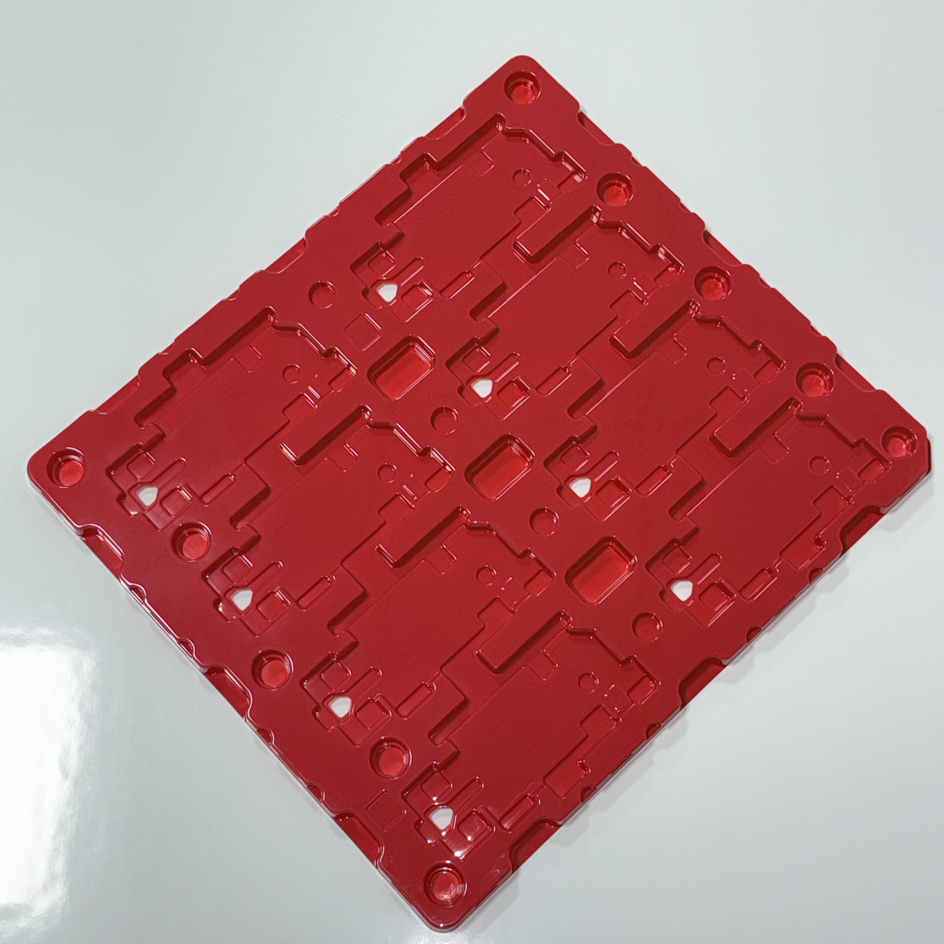 Anti-static Red Opaque PET Tray 1.2mm Thick ESD Safe Custom Made