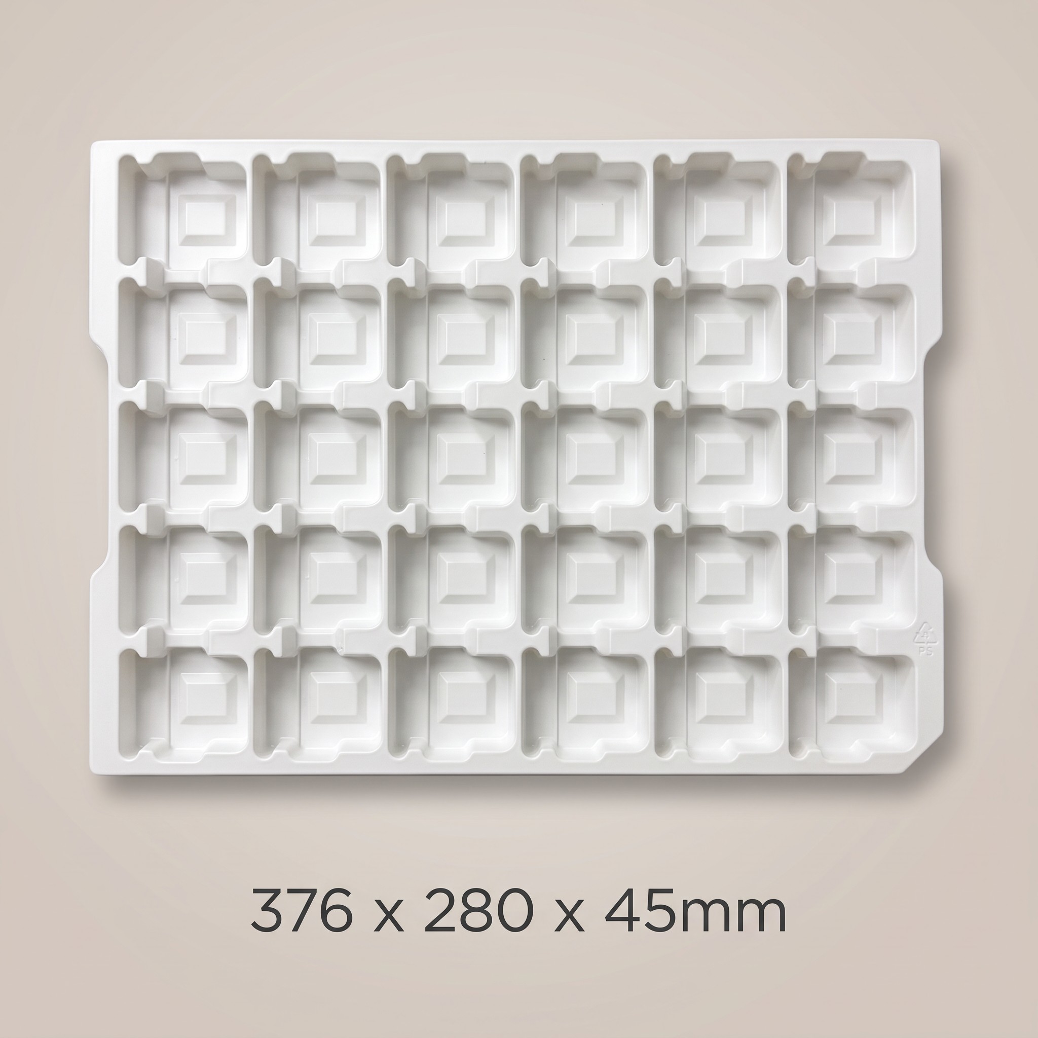 PS Tray 0.6mm Thickness Plastic Blister Tray 376x280x45mm Customizable for Electronic Components