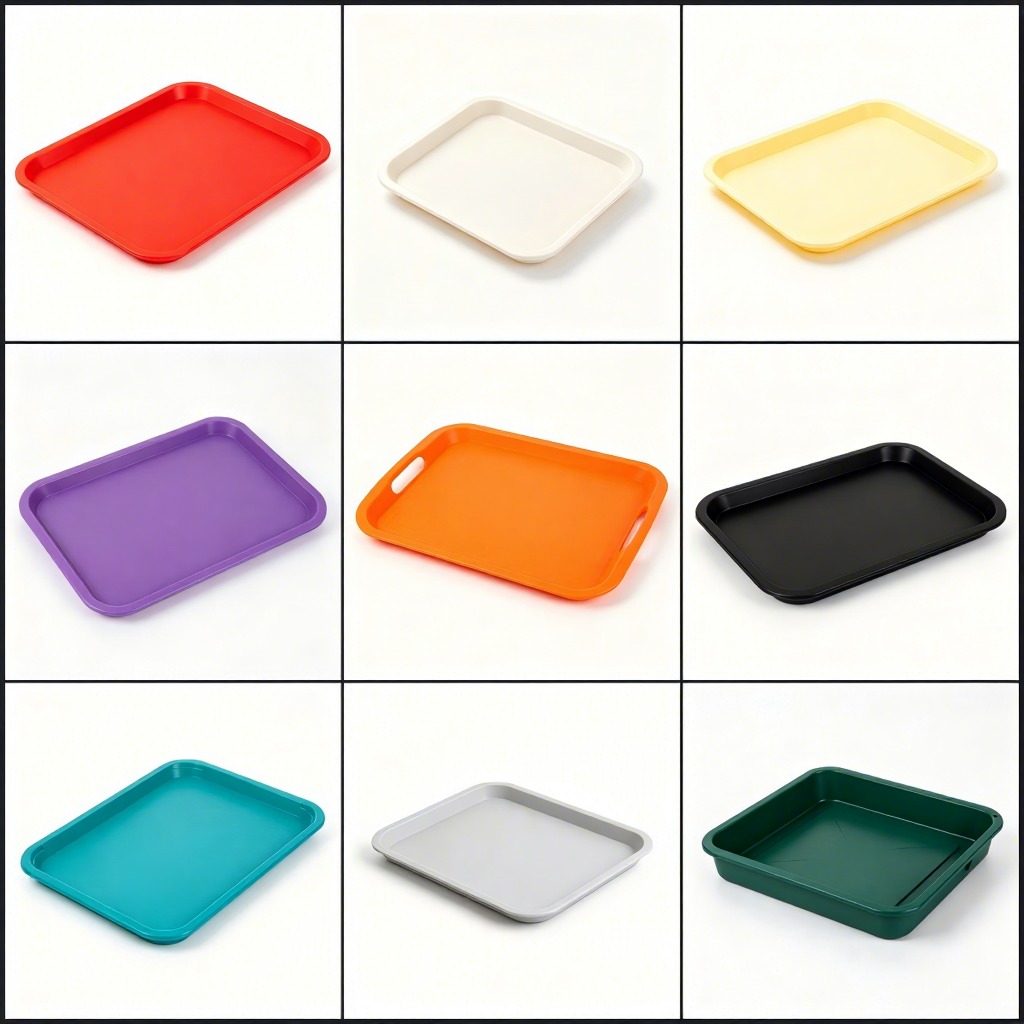 Canteen Hotel Rectangular Plastic Serving Tray Non Slip Thick Catering Shop Food Serving Storage Tray