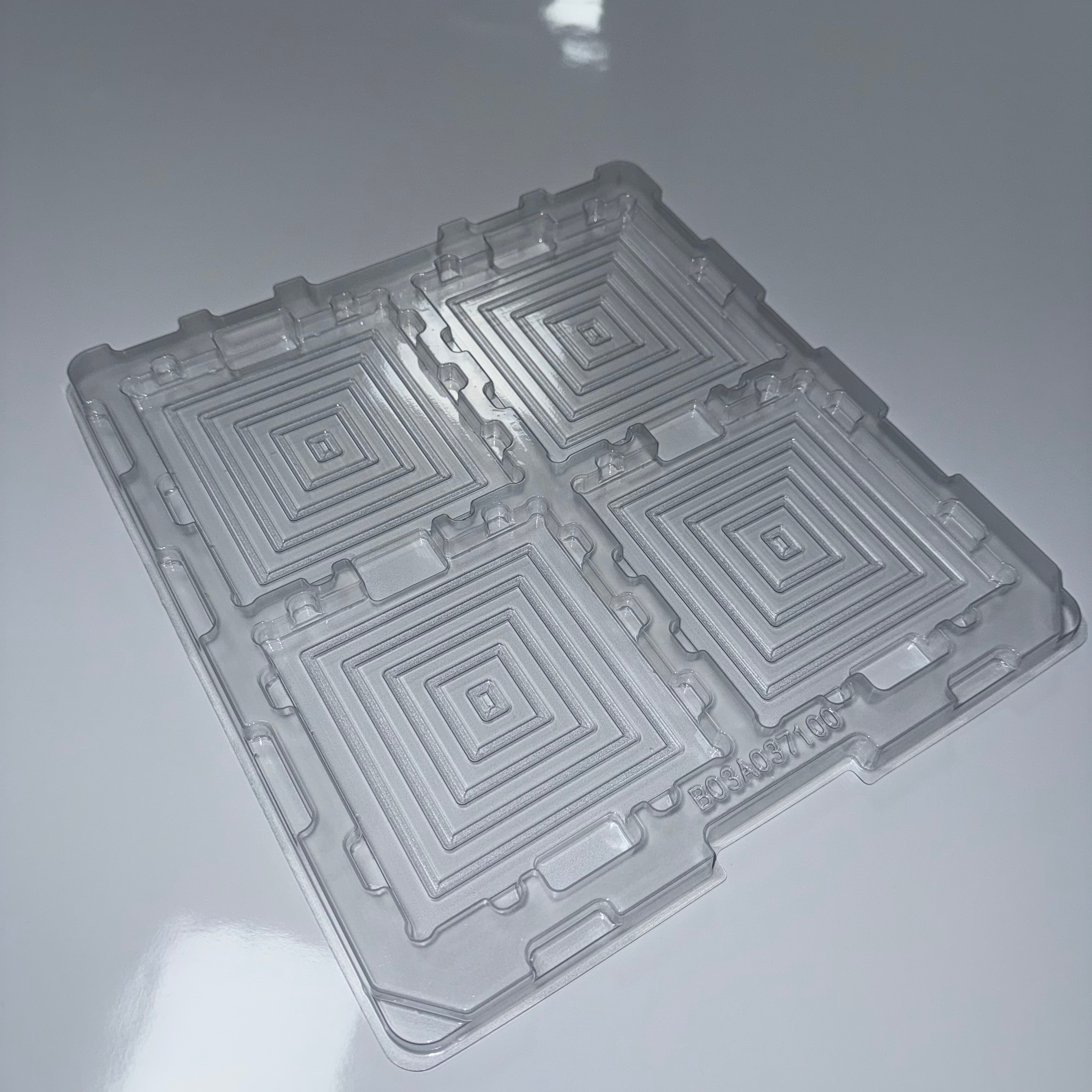 Custom PET Turnover Tote Blister Insert for Microchip IC Packaging Vacuum Formed ESD Safe Tray Precision Pockets