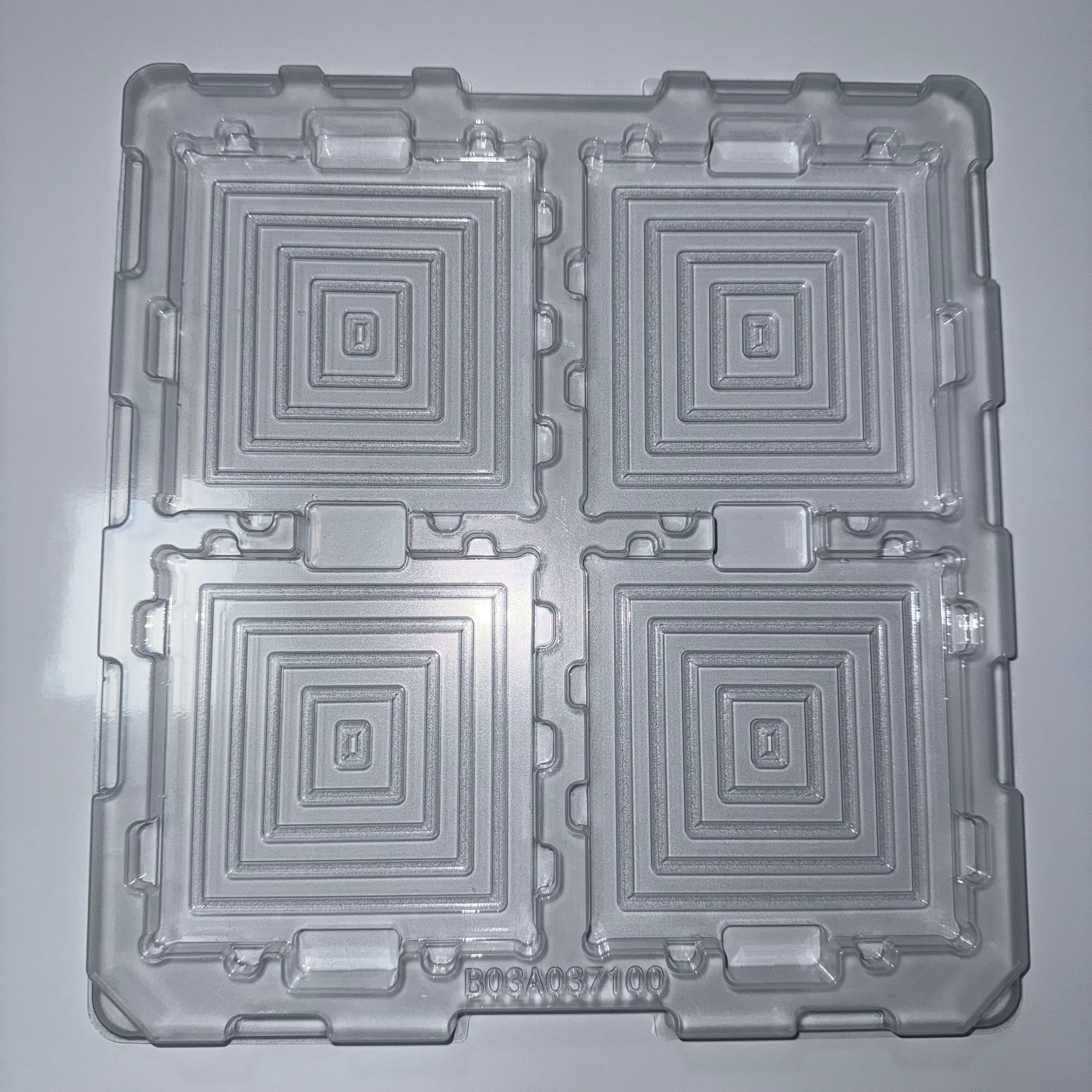 Custom PET Turnover Tote Blister Insert for Microchip IC Packaging Vacuum Formed ESD Safe Tray Precision Pockets