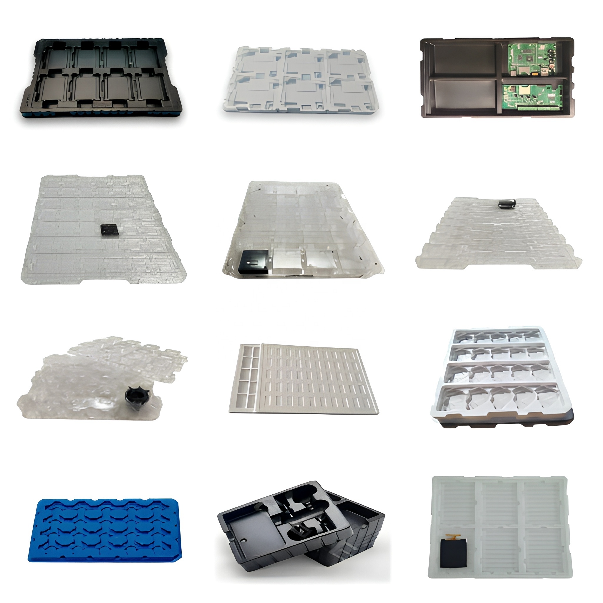 Custom Size PET Plastic Inner Tray Anti-Static Vacuum Tray for Electronic Component Packaging