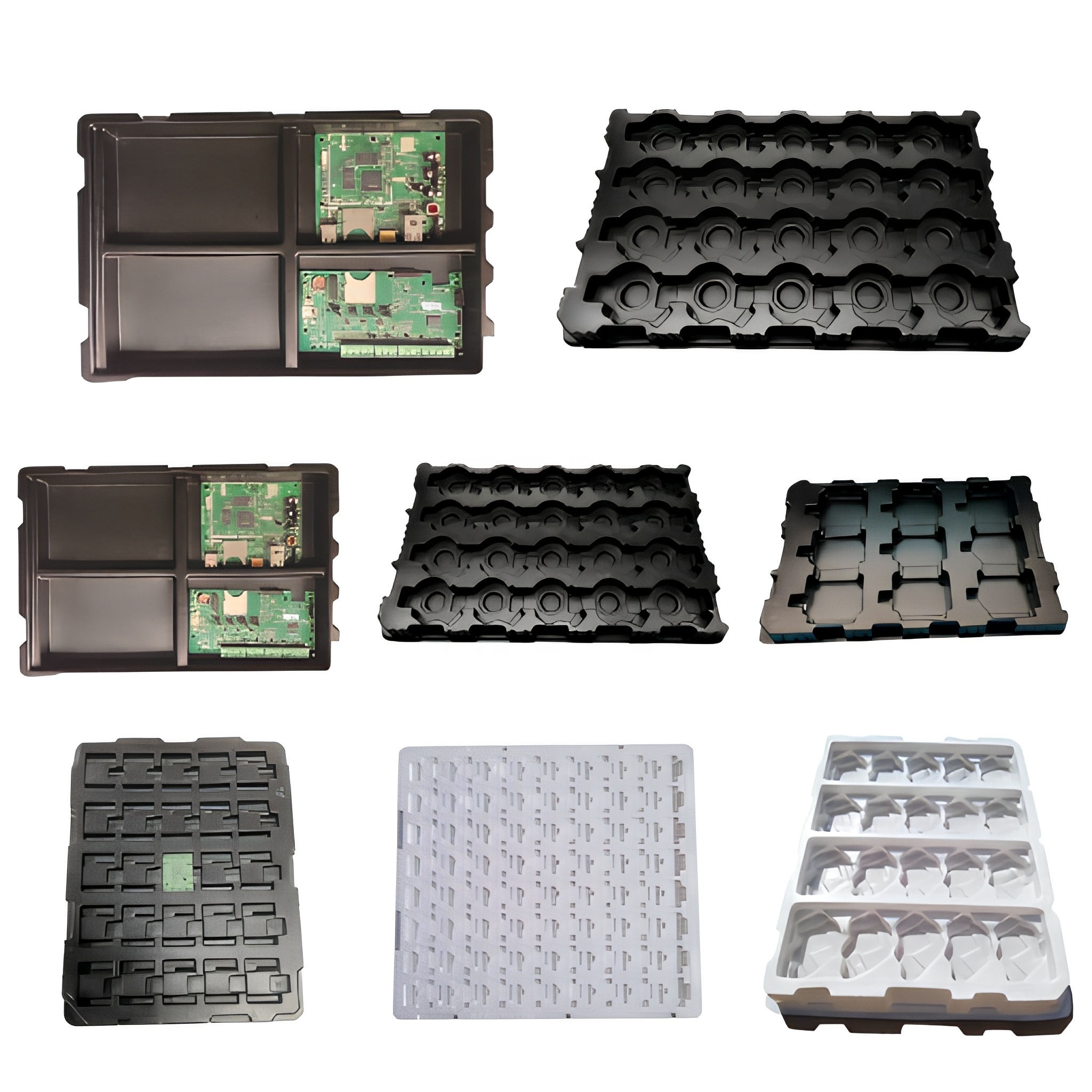 Custom Size PET Plastic Inner Tray Anti-Static Vacuum Tray for Electronic Component Packaging