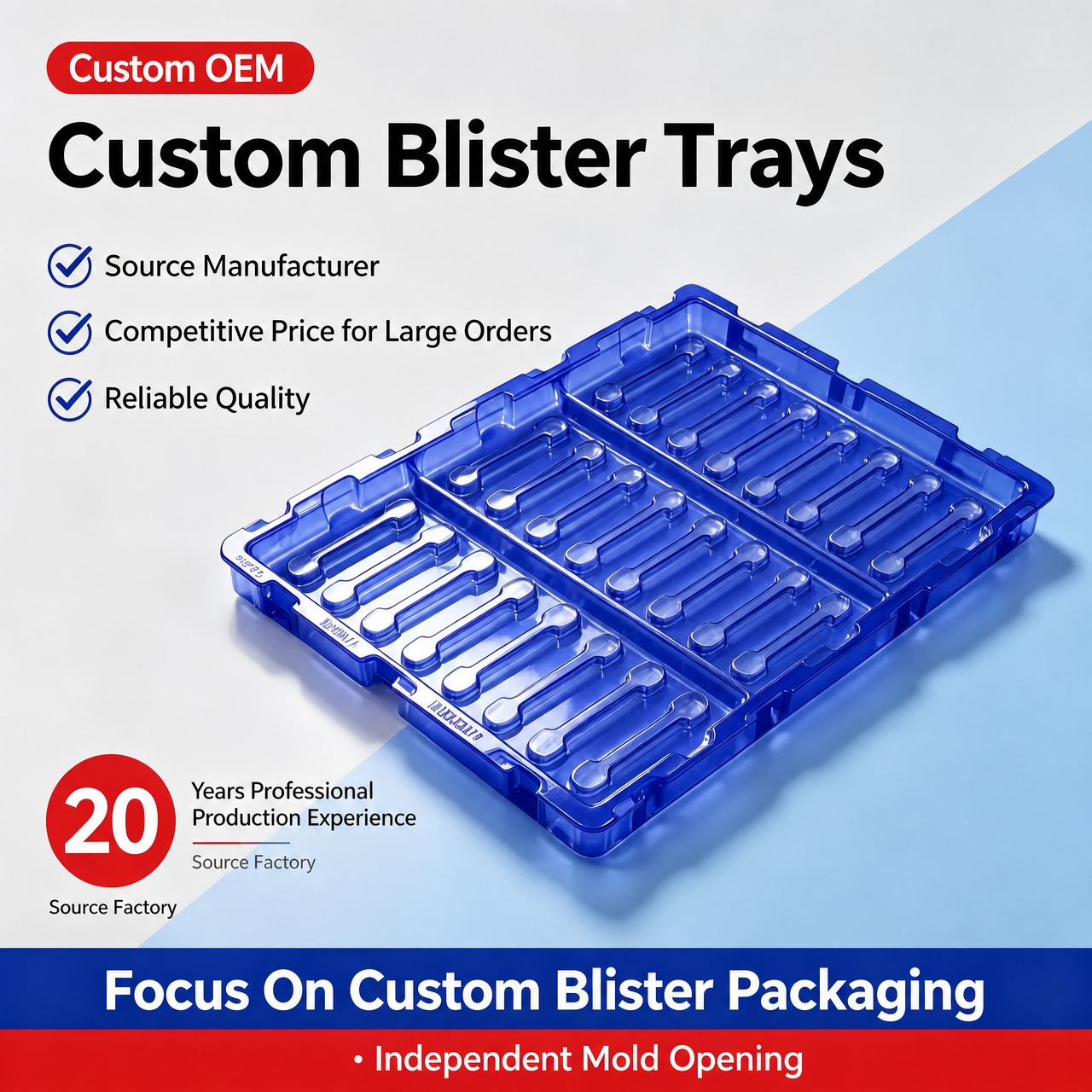 High Load Blister Packaging Custom Industry Automotive ABS Blister Tray Anti-Static Blister Tray