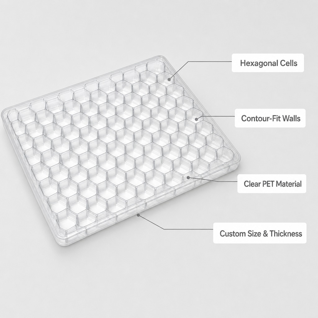 PET Thermoformed Plastic Tray for Auto Parts Automotive Components Protective Packaging Insert Box
