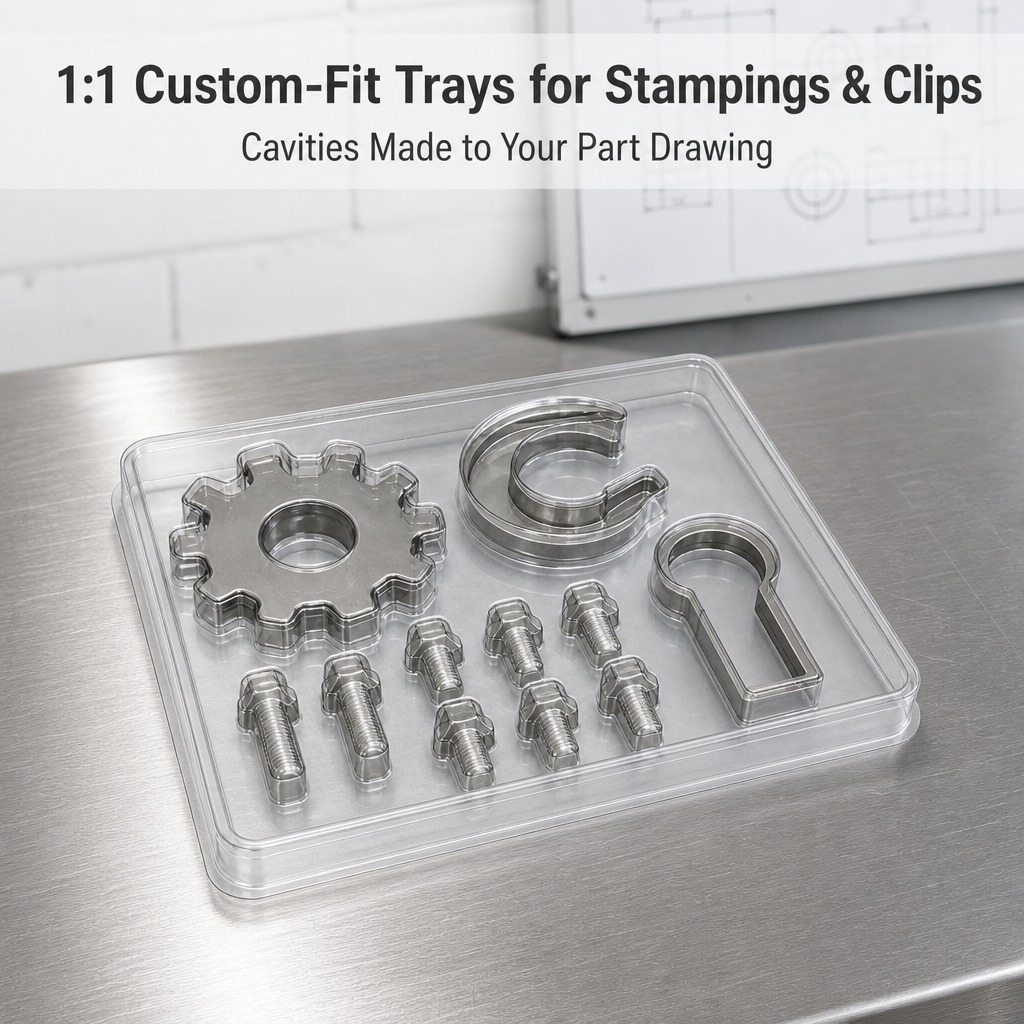Transparent Recyclable PET Sheet Formed Tray for Hardware Goods Crystal Clear Display Packaging Vacuum Blister Box
