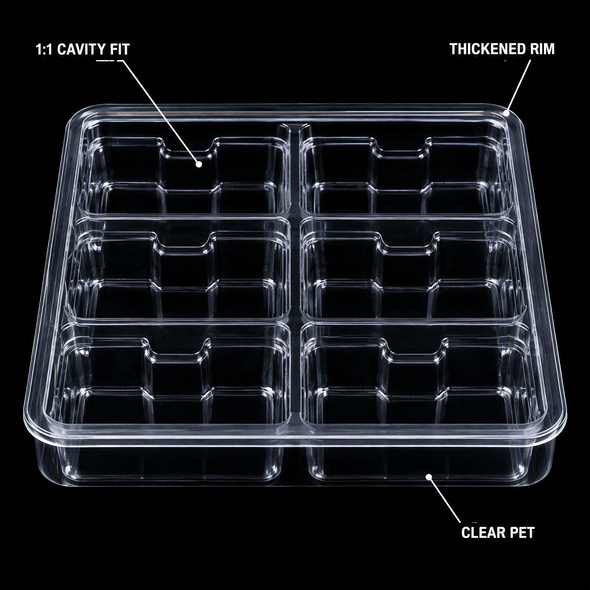 Custom  Antistatic PET Blister Trays 5mm for Consumer Electronics Automotive Parts Packaging Industrial Use Customized