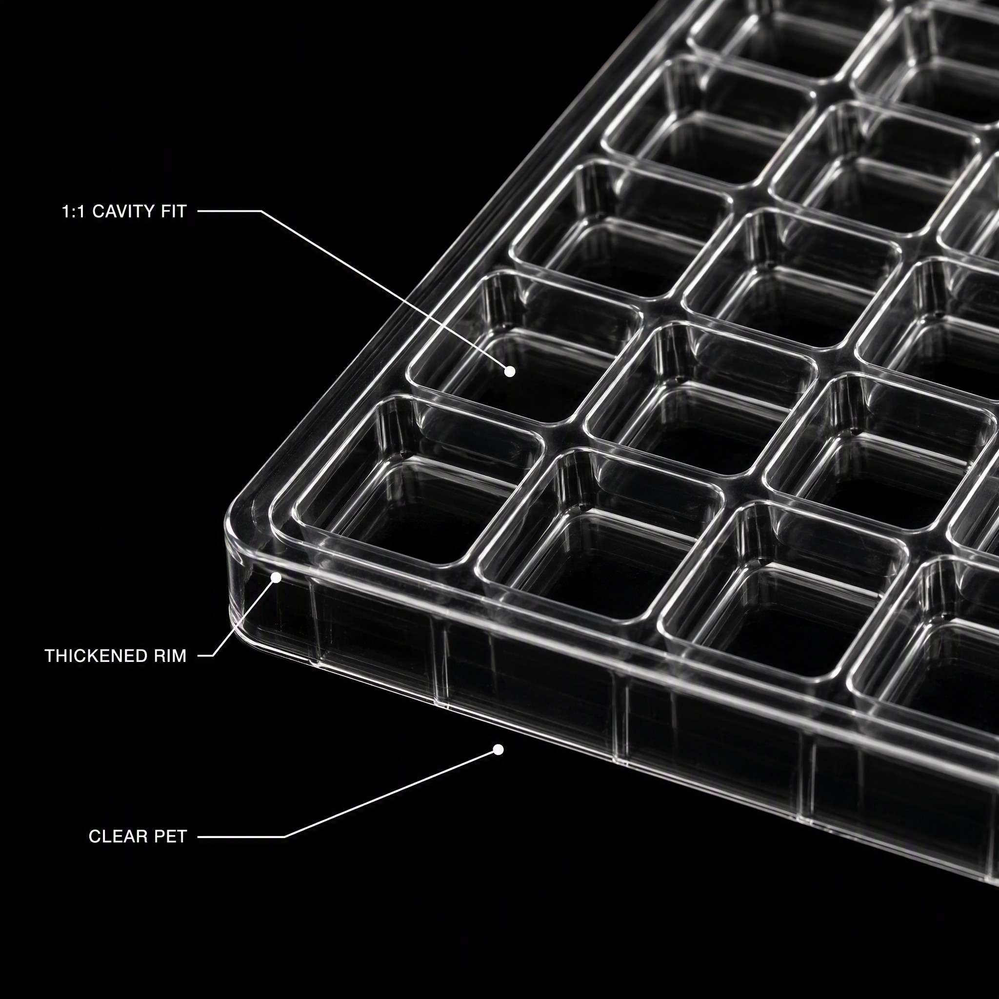 Transparent Recyclable PET Sheet Formed Tray for Hardware Goods Crystal Clear Display Packaging Vacuum Blister Box