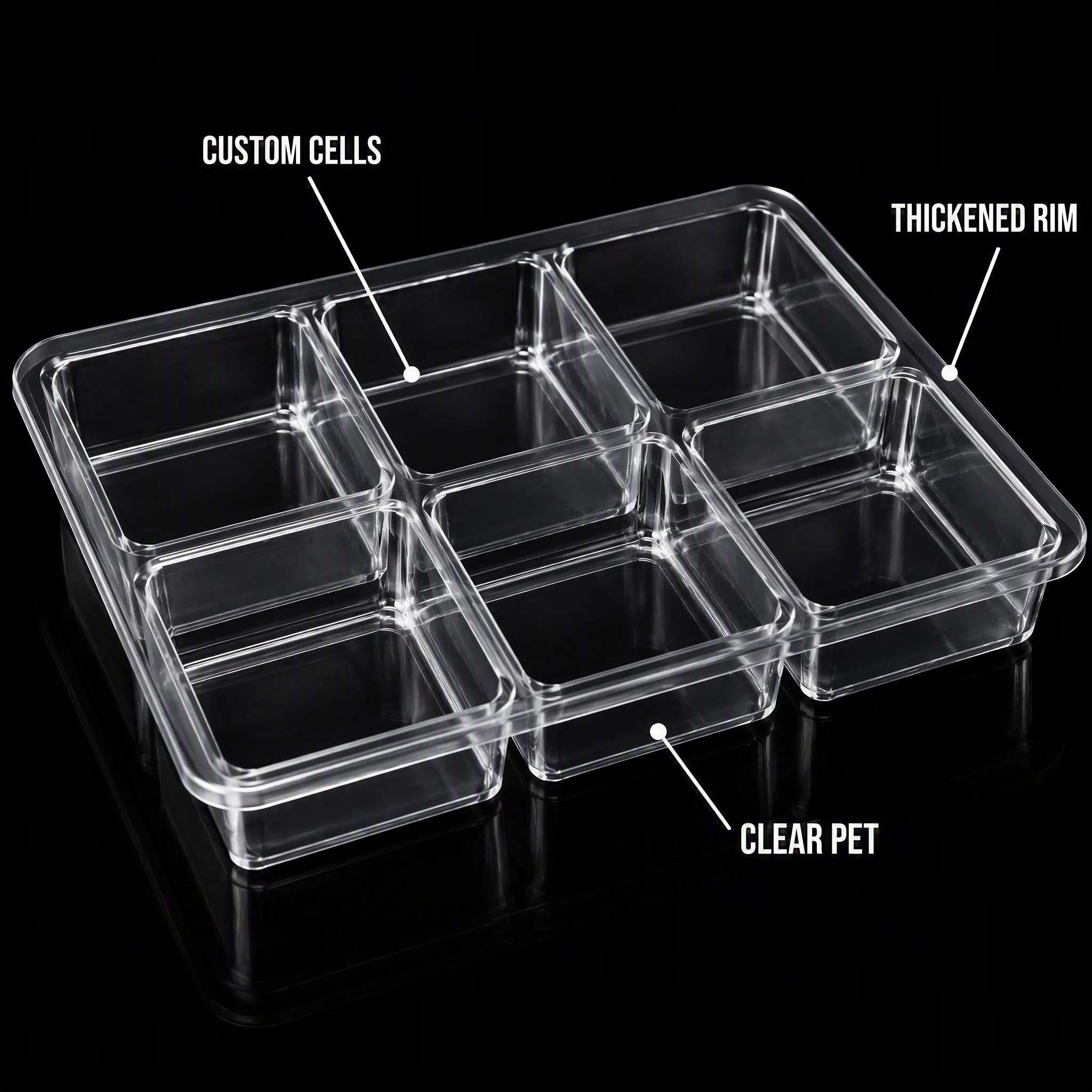 Transparent Recyclable PET Sheet Formed Tray for Hardware Goods Crystal Clear Display Packaging Vacuum Boite Transparente