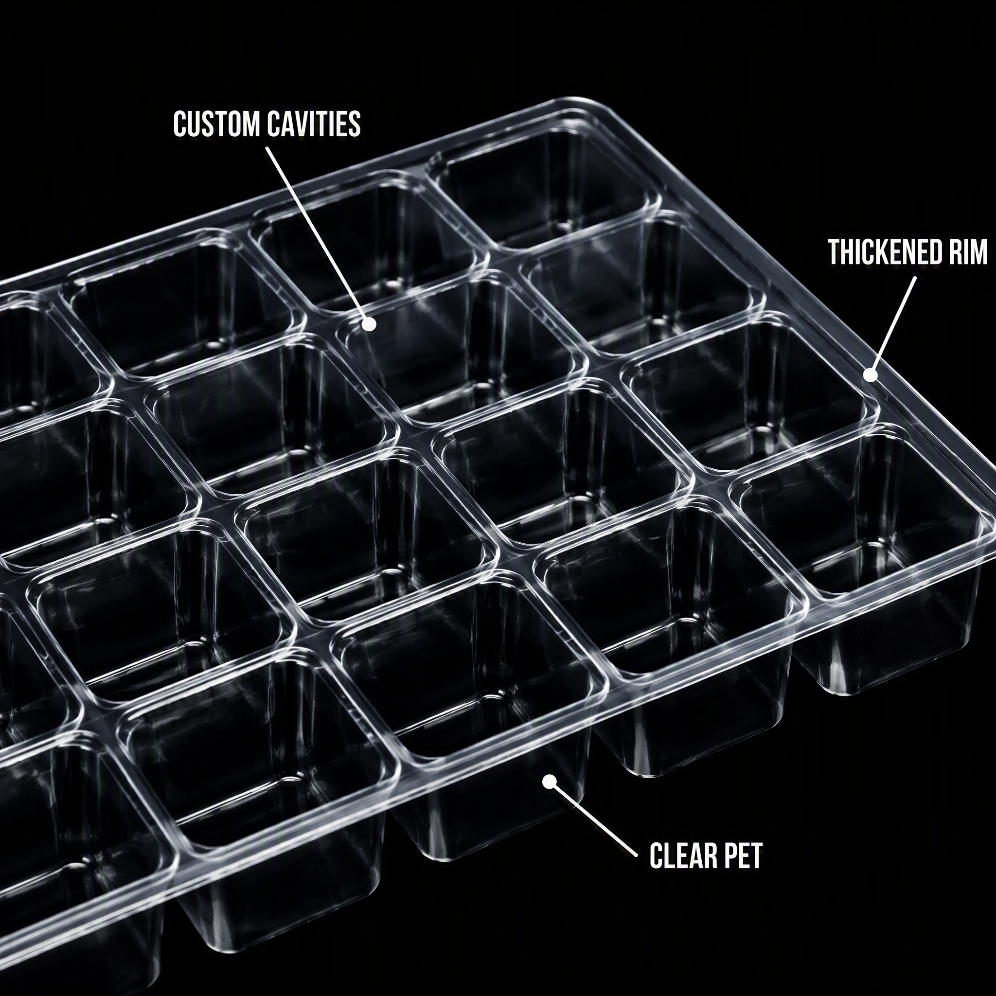 PET Thermoformed Plastic Tray for Auto Parts Automotive Components Protective Packaging Boite Plastique Manufacturer China