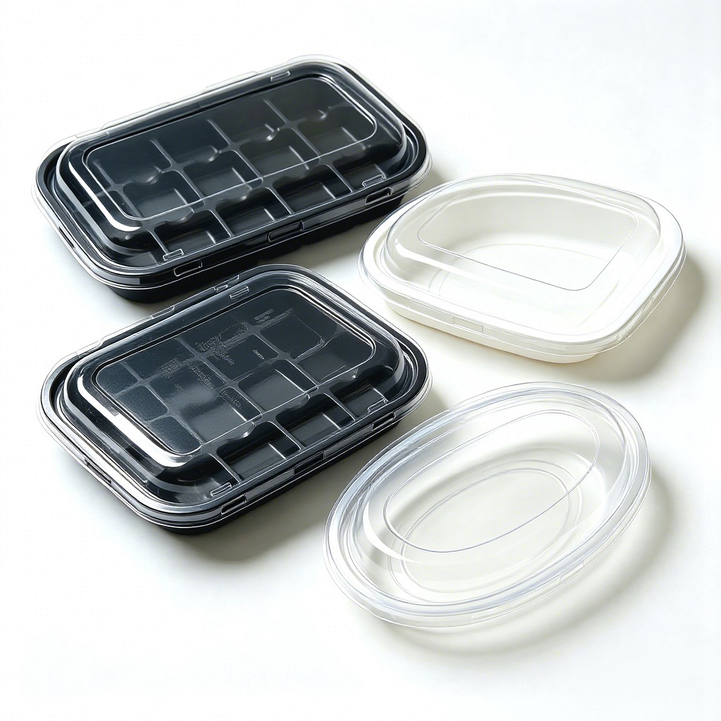 Food Grade PET Multi Compartment Blister Box With Lid Custom Size Thickness Food Divider Plastic Packaging Container