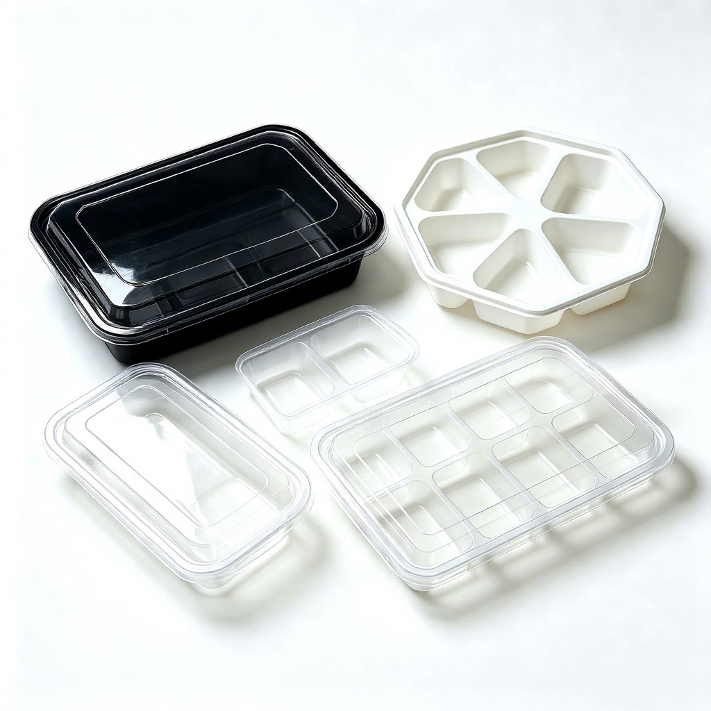 PET Food Grade Blister Packaging Box Multi Grid Compartment Plastic Container Custom for Pastry Fruit Storage