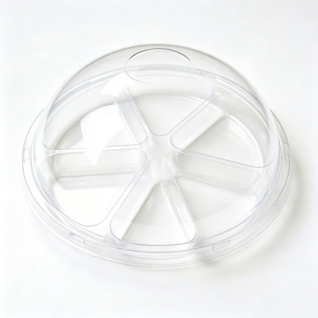 Custom Clear Food Grade Multi Compartment Blister Container With Lid for Bakery Dessert Snack Packing Box